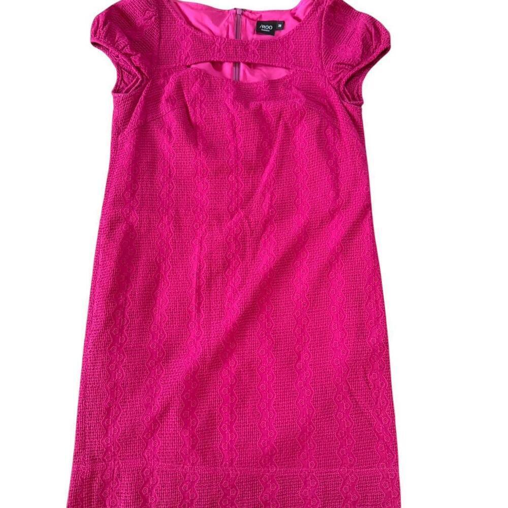 iROO Pink Eyelet Cutout Sheath Dress – Size 38